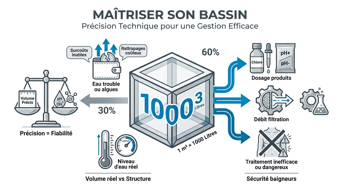 Mesure du niveau d'eau réel d'une piscine