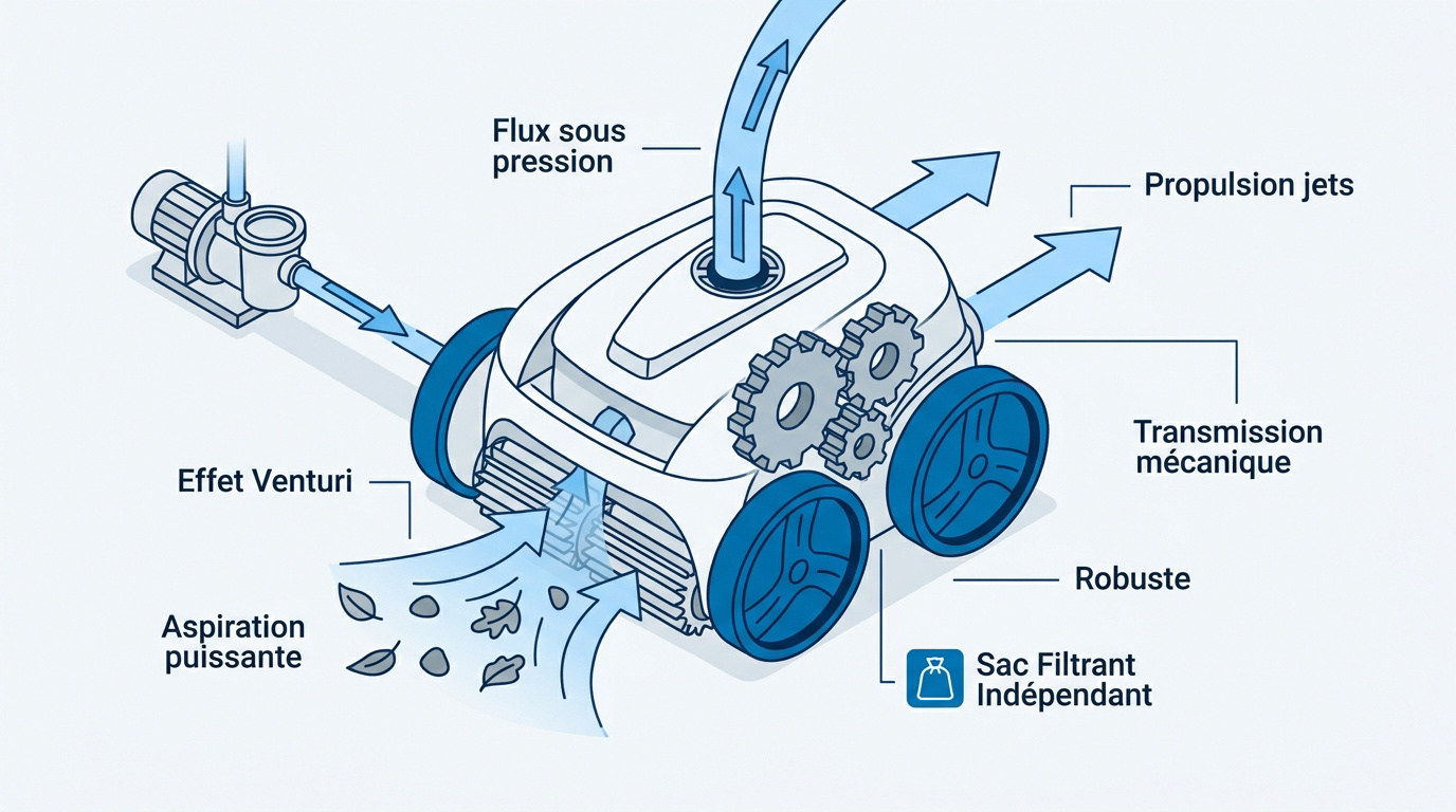 Schéma technique du fonctionnement par effet Venturi du Polaris 280