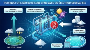 Utiliser du chlore choc avec un électrolyseur au sel