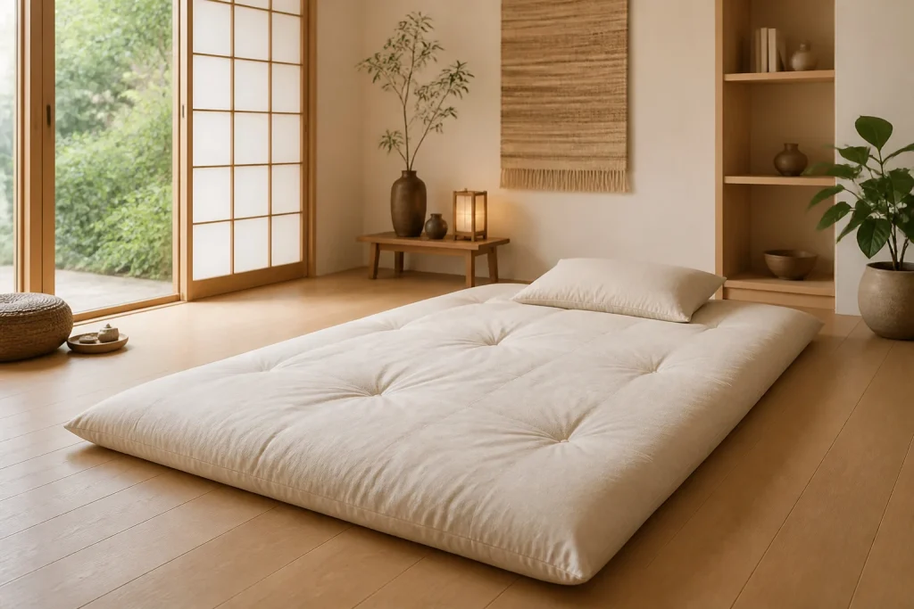Futon japonais minimaliste et serein