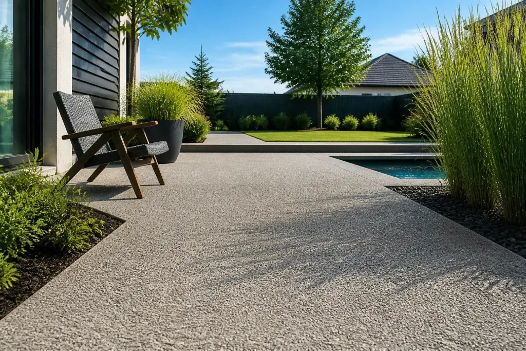 Terrasse moderne en beton boucharde
