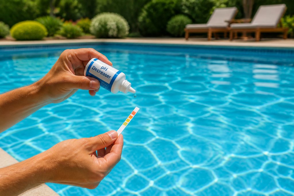 Comment baisser le pH de ta piscine : la méthode efficace
