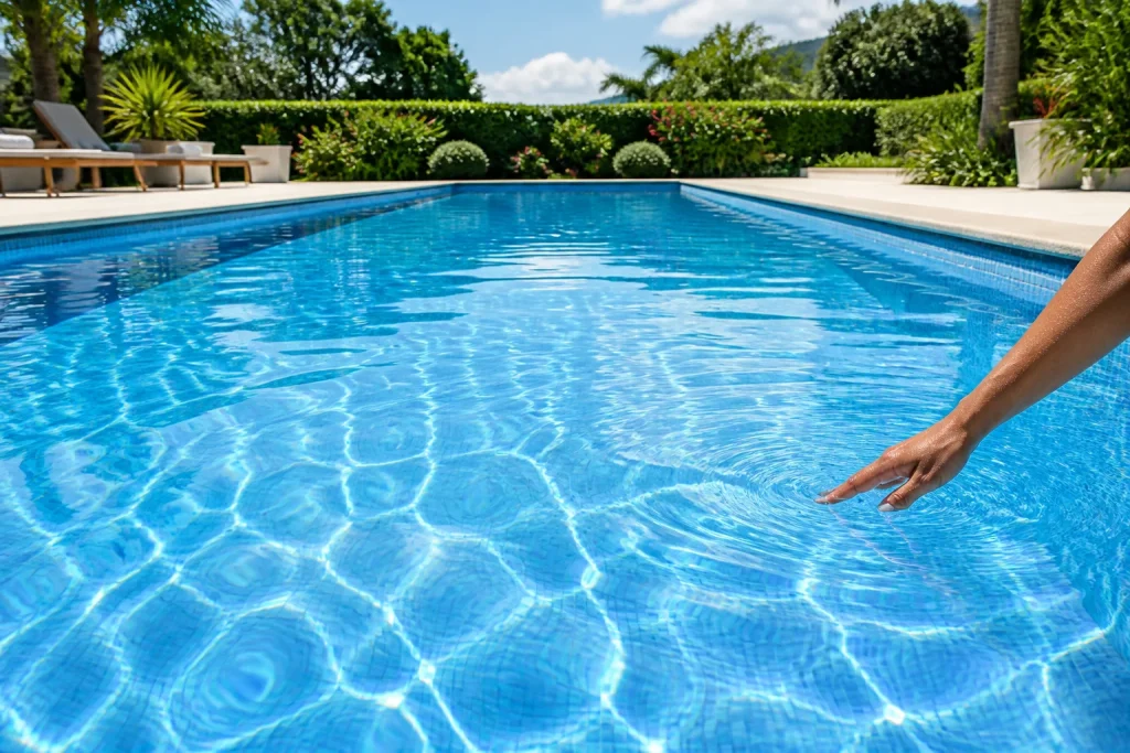 Piscine cristalline sous le soleil