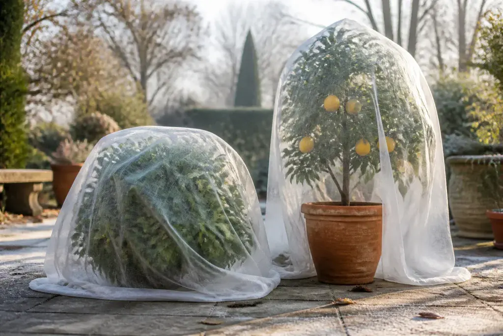 Protection hivernale des plantes en jardin