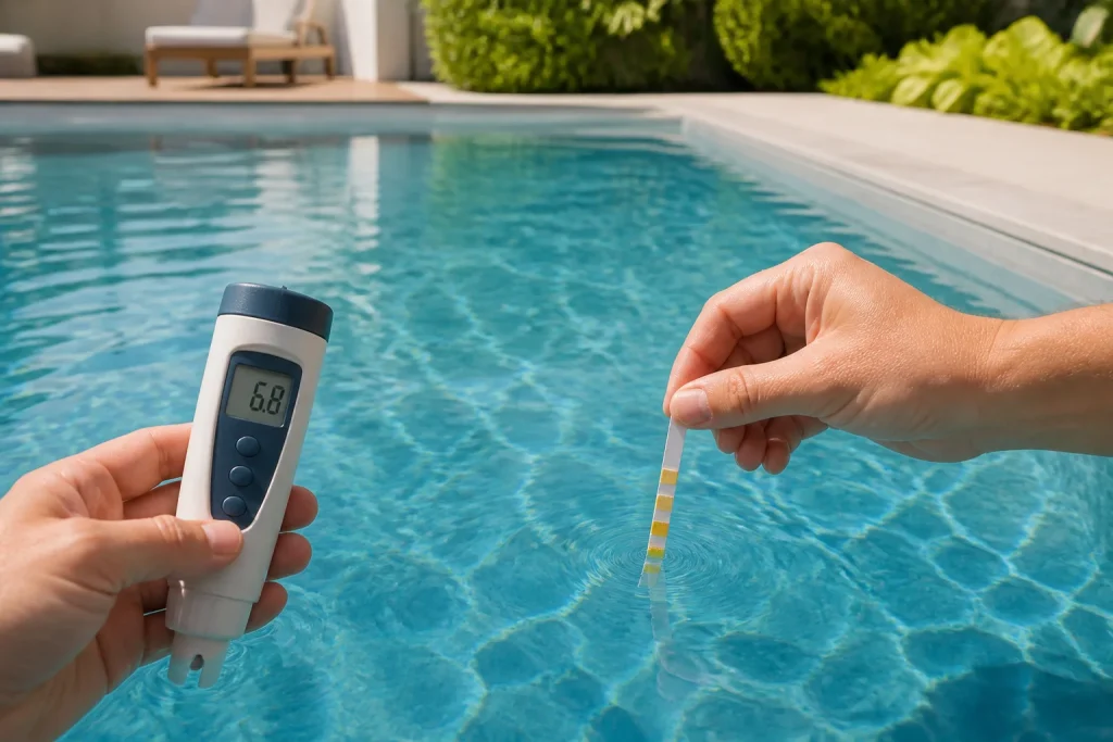 Test de ph de piscine une eau a surveiller