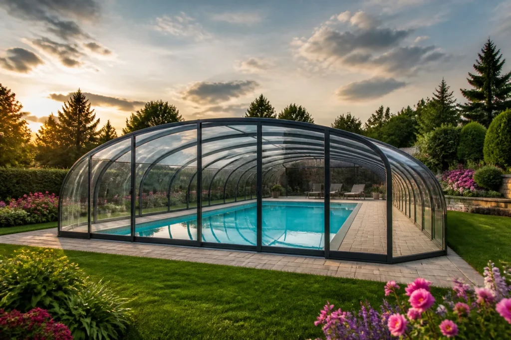 Dome de piscine moderne et luxueux