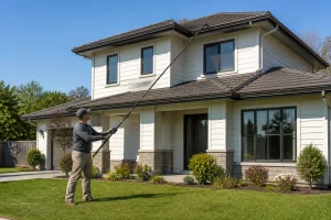 Nettoyer tes gouttières : la perche, solution depuis le sol