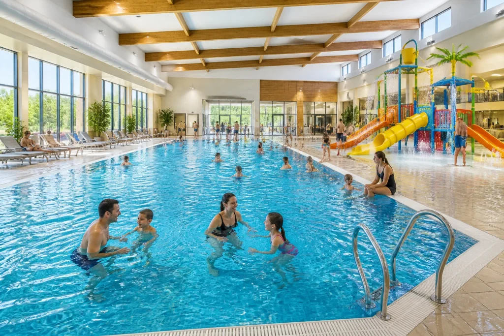 Piscine interieure moderne et ludique