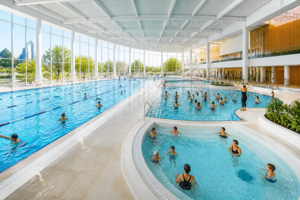 Centre aquatique moderne et lumineux a gennevilliers