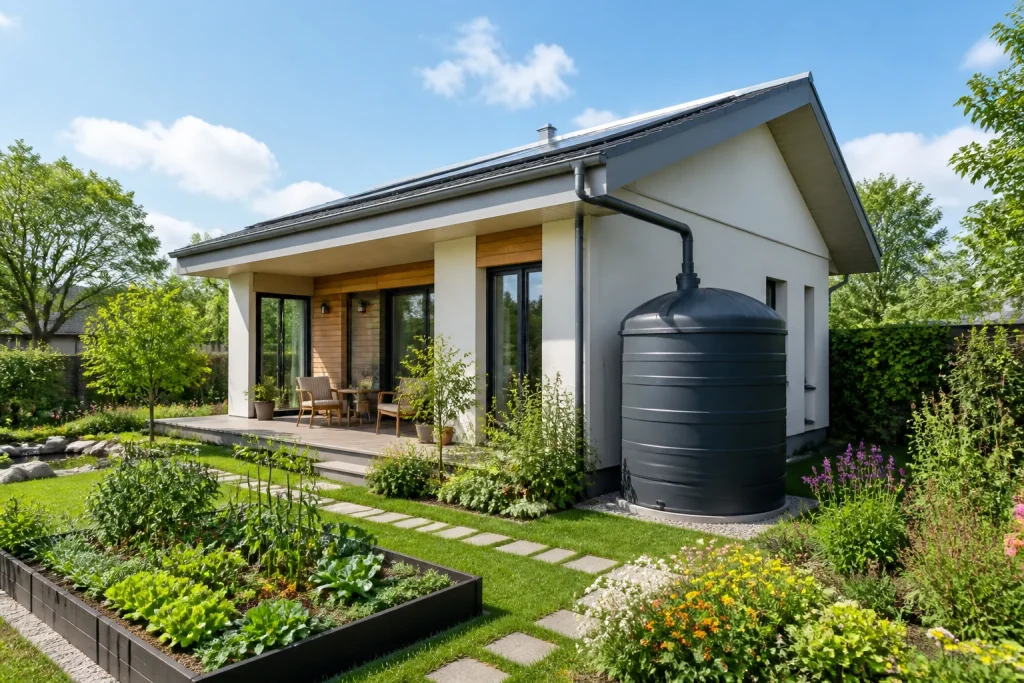 Maison ecologique avec recuperation deau de pluie