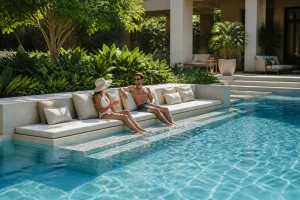 Votre banquette piscine : confort et accès facilité