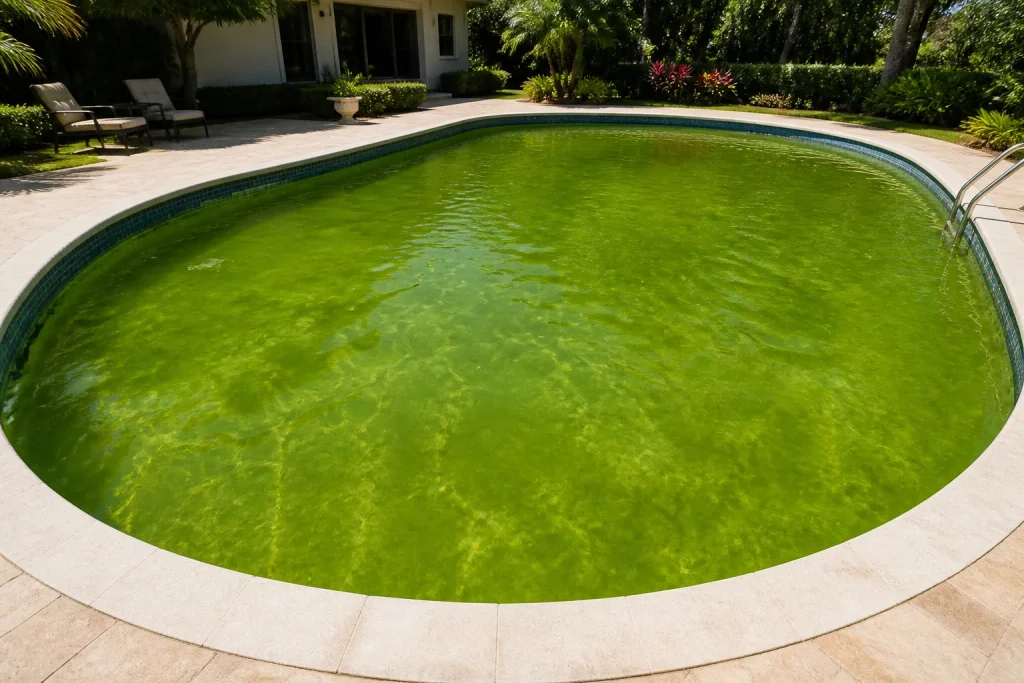 Piscine verte un probleme evident