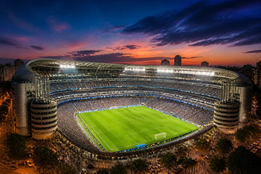 Stade santiago bernabeu au crepuscule